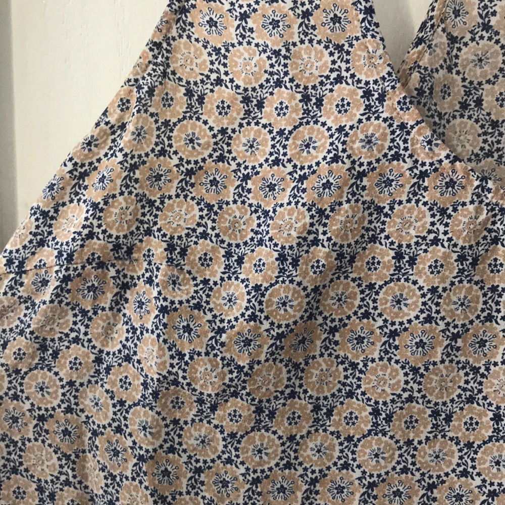 Joie Blue and Tan Printed Tank Top
